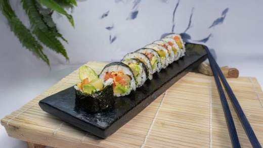 Salmon avocado gimbap